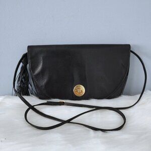 Fendi 90s vintage tassel leather crossbody convertible clutch EUC